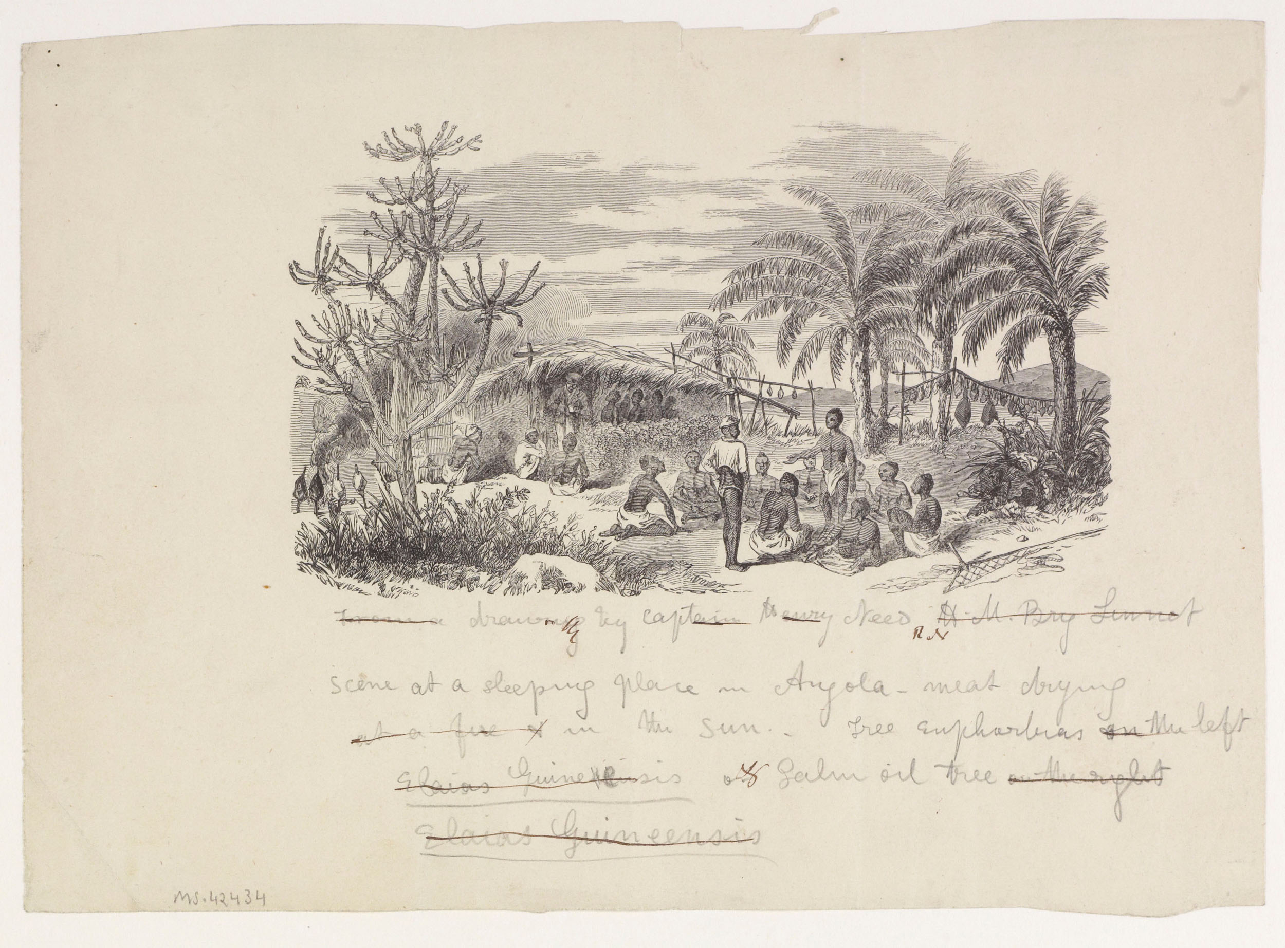 Marked Proof Engraving of Scene at a Sleeping-Place in Angola: Illustration for Missionary Travels and Researches in South Africa, 1856-57. Copyright National Library of Scotland and Dr. Neil Imray Livingstone Wilson (as relevant). Creative Commons Share-alike 2.5 UK: Scotland (https://creativecommons.org/licenses/by-nc-sa/2.5/scotland/). Marked Proof Engraving of Scene at a Sleeping-Place in Angola: Illustration for Missionary Travels and Researches in South Africa, 1856-57. Copyright National Library of Scotland and Dr. Neil Imray Livingstone Wilson (as relevant). Creative Commons Share-alike 2.5 UK: Scotland (https://creativecommons.org/licenses/by-nc-sa/2.5/scotland/).