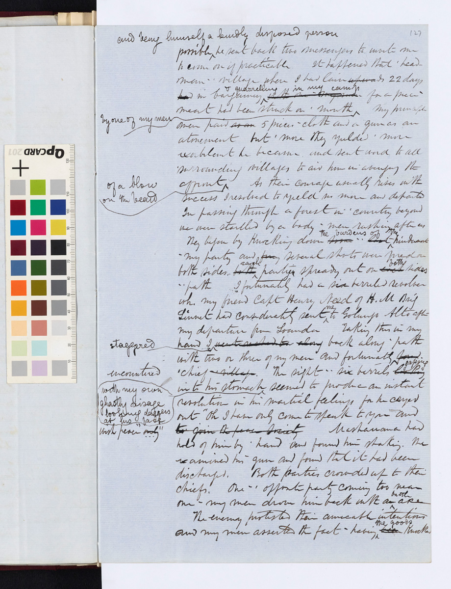 Image of a page of the Missionary Travels manuscript (Livingstone 1857dd:[132]). Copyright National Library of Scotland and Dr. Neil Imray Livingstone Wilson (as relevant). Creative Commons Share-alike 2.5 UK: Scotland (https://creativecommons.org/licenses/by-nc-sa/2.5/scotland/).