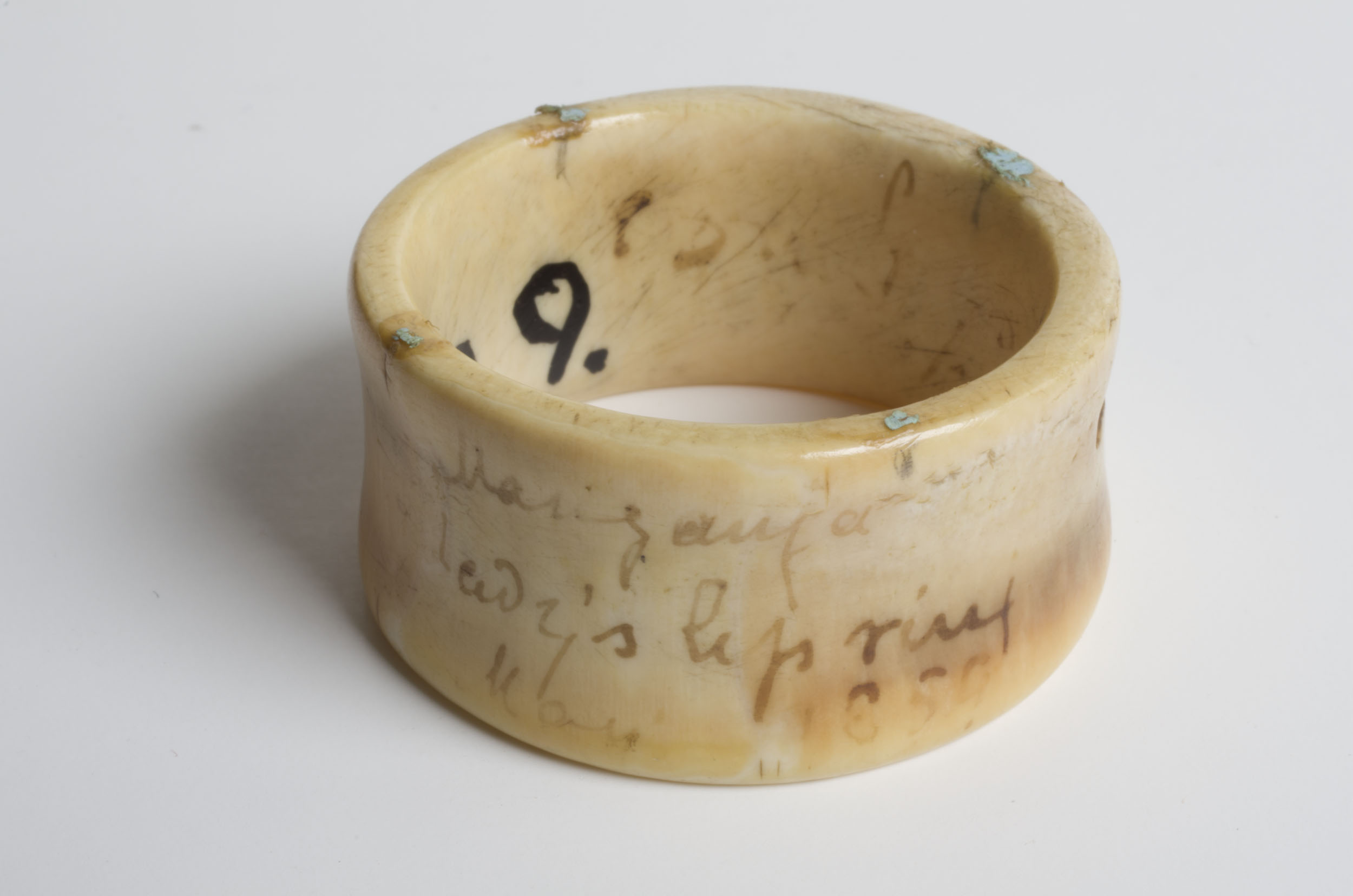 Ivory Lip Ring, May 1859, from the Maganja ethnic group in Africa, with an inscription from David Livingstone. Copyright David Livingstone Centre, Dr. Neil Imray Livingstone Wilson (as relevant), and Roddy Simpson. Creative Commons Attribution-NonCommercial 3.0 Unported (https://creativecommons.org/licenses/by-nc/3.0/) Ivory Lip Ring, May 1859, from the Maganja ethnic group in Africa, with an inscription from David Livingstone. Copyright David Livingstone Centre, Dr. Neil Imray Livingstone Wilson (as relevant), and Roddy Simpson. Creative Commons Attribution-NonCommercial 3.0 Unported (https://creativecommons.org/licenses/by-nc/3.0/)