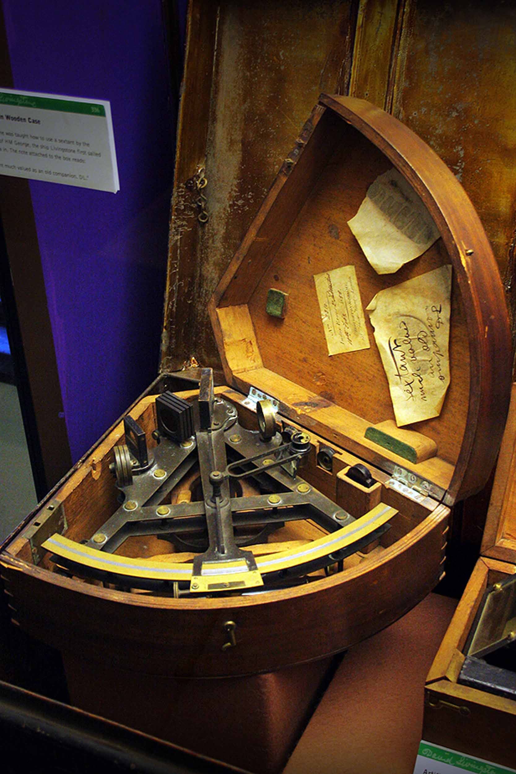 Sextant. Copyright Livingstone Online (Gary Li, photographer). May not be reproduced without the express written consent of the National Trust for Scotland, on behalf of the Scottish National Memorial to David Livingstone Trust (David Livingstone Centre).