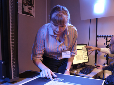 Kate Simpson preparing a page of Livingstone's 1871 Field Diary for spectral imaging, National Library of Scotland, 2010. Copyright Callum Bennetts - Maverick Photo Agency. Used by permission. Kate Simpson preparing a page of Livingstone's 1871 Field Diary for spectral imaging, National Library of Scotland, 2010. Copyright Callum Bennetts - Maverick Photo Agency. Used by permission.
