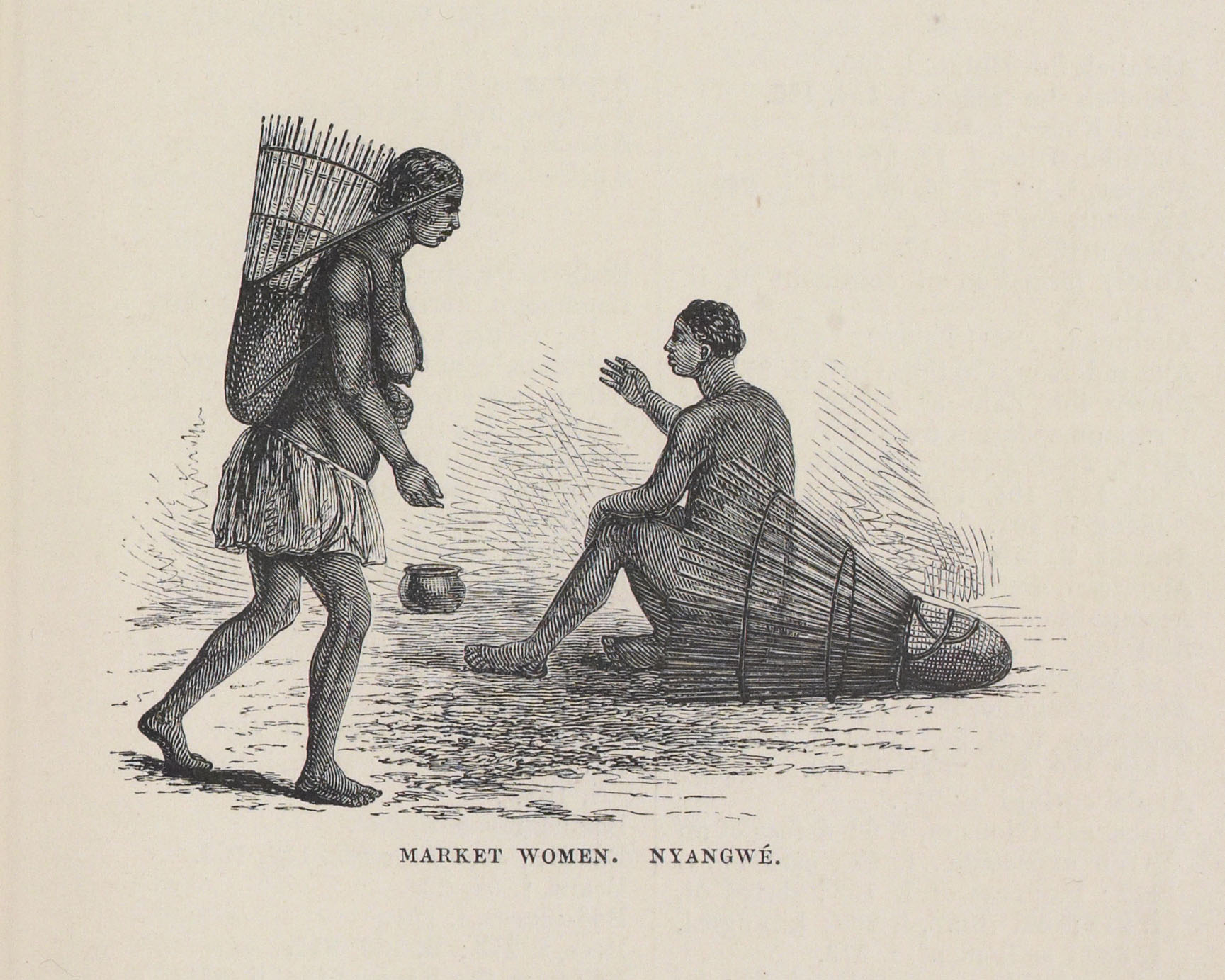 Nyangwe Market Women. Illustration from Cameron's Across Africa (1877a,1:379). Copyright National Library of Scotland. Creative Commons Share-alike 2.5 UK: Scotland (https://creativecommons.org/licenses/by-nc-sa/2.5/scotland/). Nyangwe Market Women. Illustration from Cameron's Across Africa (1877a,1:379). Copyright National Library of Scotland. Creative Commons Share-alike 2.5 UK: Scotland (https://creativecommons.org/licenses/by-nc-sa/2.5/scotland/).