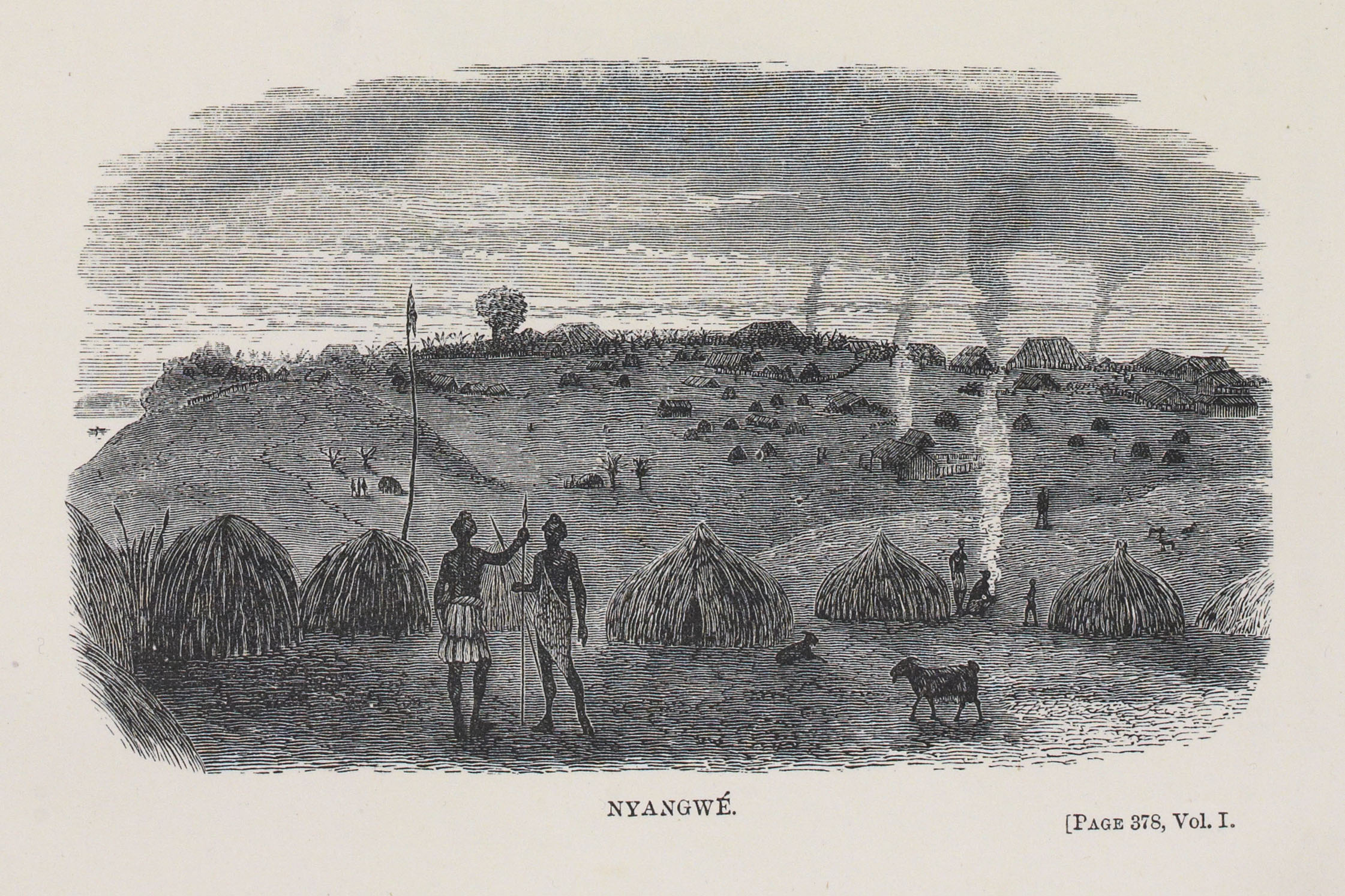 Nyangwe. Illustration from Cameron's Across Africa (1877a,1:opposite 378). Copyright National Library of Scotland. Creative Commons Share-alike 2.5 UK: Scotland (https://creativecommons.org/licenses/by-nc-sa/2.5/scotland/). Nyangwe. Illustration from Cameron's Across Africa (1877a,1:opposite 378). Copyright National Library of Scotland. Creative Commons Share-alike 2.5 UK: Scotland (https://creativecommons.org/licenses/by-nc-sa/2.5/scotland/).