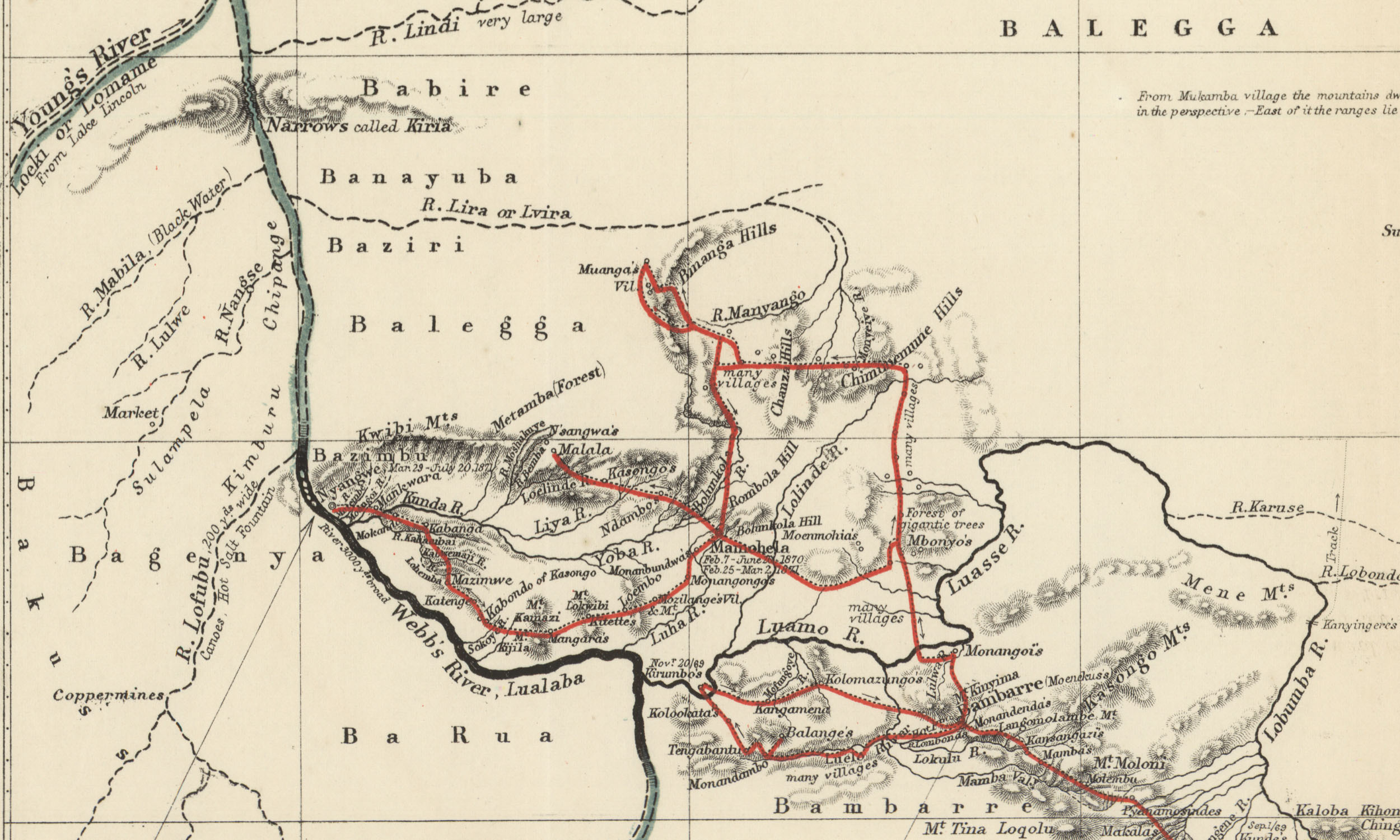 Large map from the Last Journals (Livingstone 1874), detail. Copyright National Library of Scotland. Creative Commons Share-alike 2.5 UK: Scotland (https://creativecommons.org/licenses/by-nc-sa/2.5/scotland/). Large map from the Last Journals (Livingstone 1874), detail. Copyright National Library of Scotland. Creative Commons Share-alike 2.5 UK: Scotland (https://creativecommons.org/licenses/by-nc-sa/2.5/scotland/).
