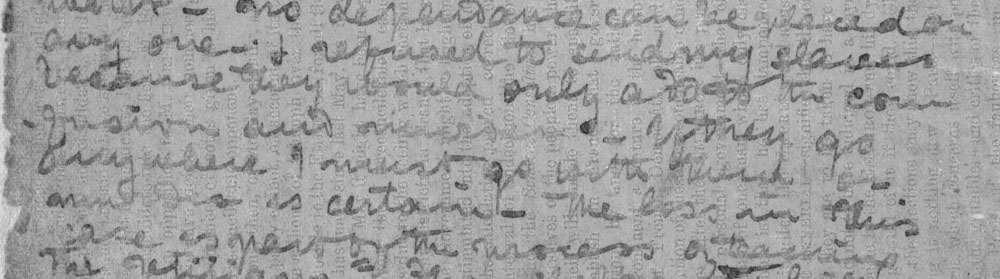 A processed spectral image of a page of the 1871 Field Diary (Livingstone 1871f:CXXIII pcar621r), detail. Copyright David Livingstone Centre, Blantyre. As relevant, copyright Dr. Neil Imray Livingstone Wilson. Creative Commons Attribution-NonCommercial 3.0 Unported (https://creativecommons.org/licenses/by-nc/3.0/). A processed spectral image of a page of the 1871 Field Diary (Livingstone 1871f:CXXIII pcar621r), detail. Copyright David Livingstone Centre, Blantyre. As relevant, copyright Dr. Neil Imray Livingstone Wilson. Creative Commons Attribution-NonCommercial 3.0 Unported (https://creativecommons.org/licenses/by-nc/3.0/).