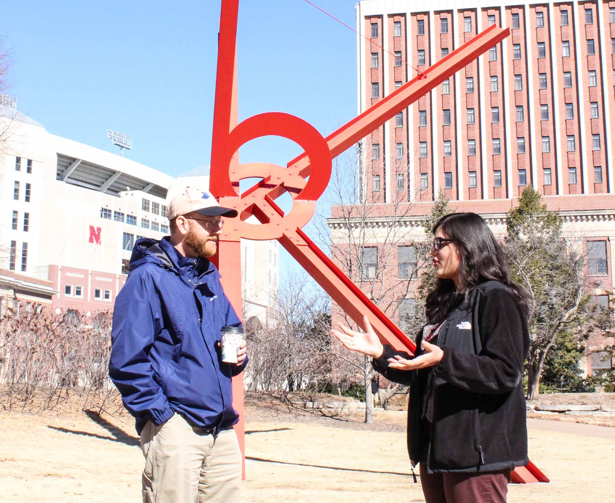 Adrian Wisnicki and Ashanka Kumari on the grounds of the University of Nebraska-Lincoln, 2014. Copyright Angela Aliff. Creative Commons Attribution-NonCommercial 3.0 Unported (https://creativecommons.org/licenses/by-nc/3.0/). Adrian Wisnicki and Ashanka Kumari on the grounds of the University of Nebraska-Lincoln, 2014. Copyright Angela Aliff. Creative Commons Attribution-NonCommercial 3.0 Unported (https://creativecommons.org/licenses/by-nc/3.0/).