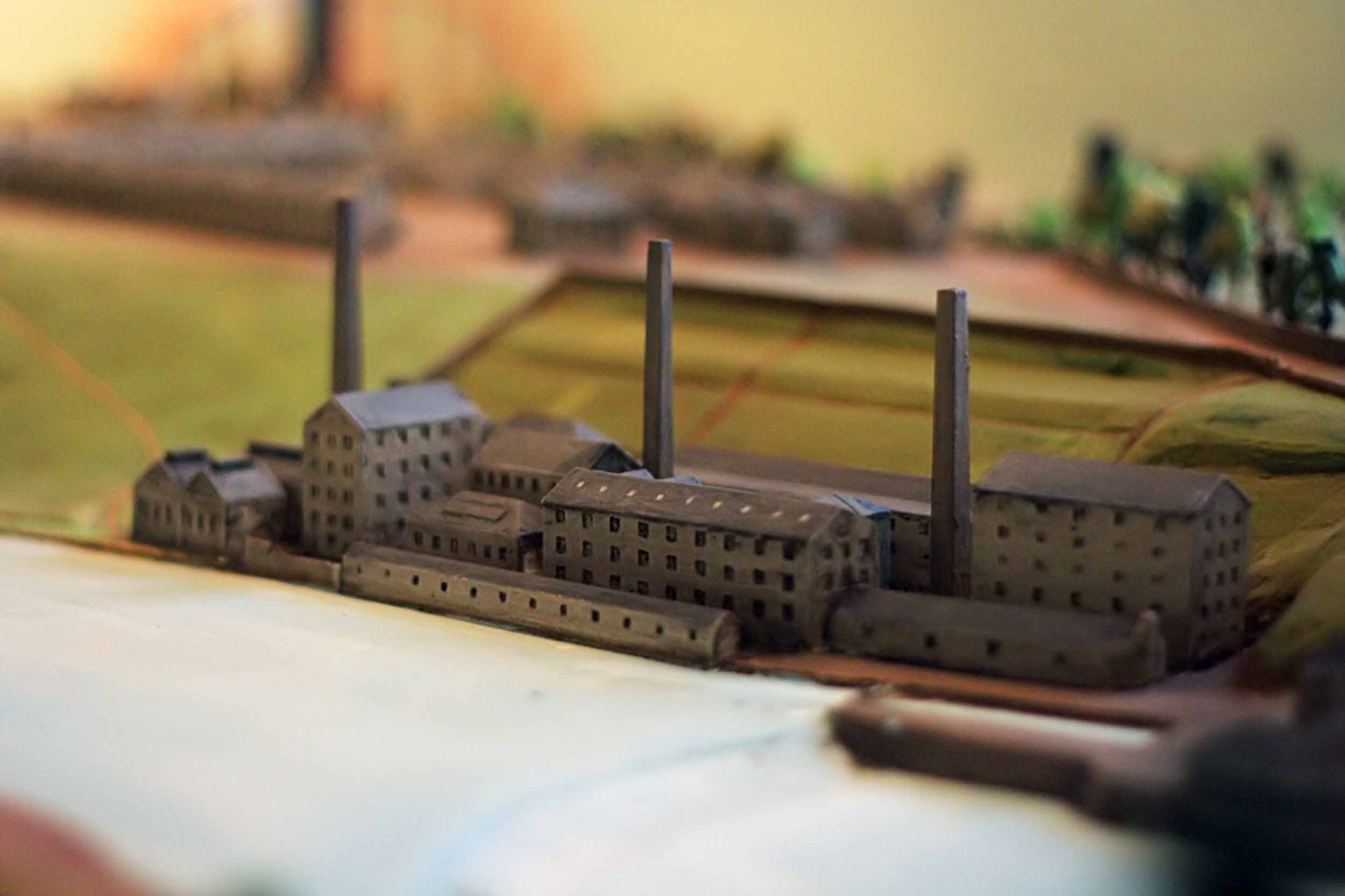 Model of the Blantyre Mill, detail, by Pilkington Jackson. Copyright Livingstone Online. May not be reproduced without the express written consent of the National Trust for Scotland, on behalf of the Scottish National Memorial to David Livingstone Trust (David Livingstone Centre). Model of the Blantyre Mill, detail, by Pilkington Jackson. Copyright Livingstone Online. May not be reproduced without the express written consent of the National Trust for Scotland, on behalf of the Scottish National Memorial to David Livingstone Trust (David Livingstone Centre).