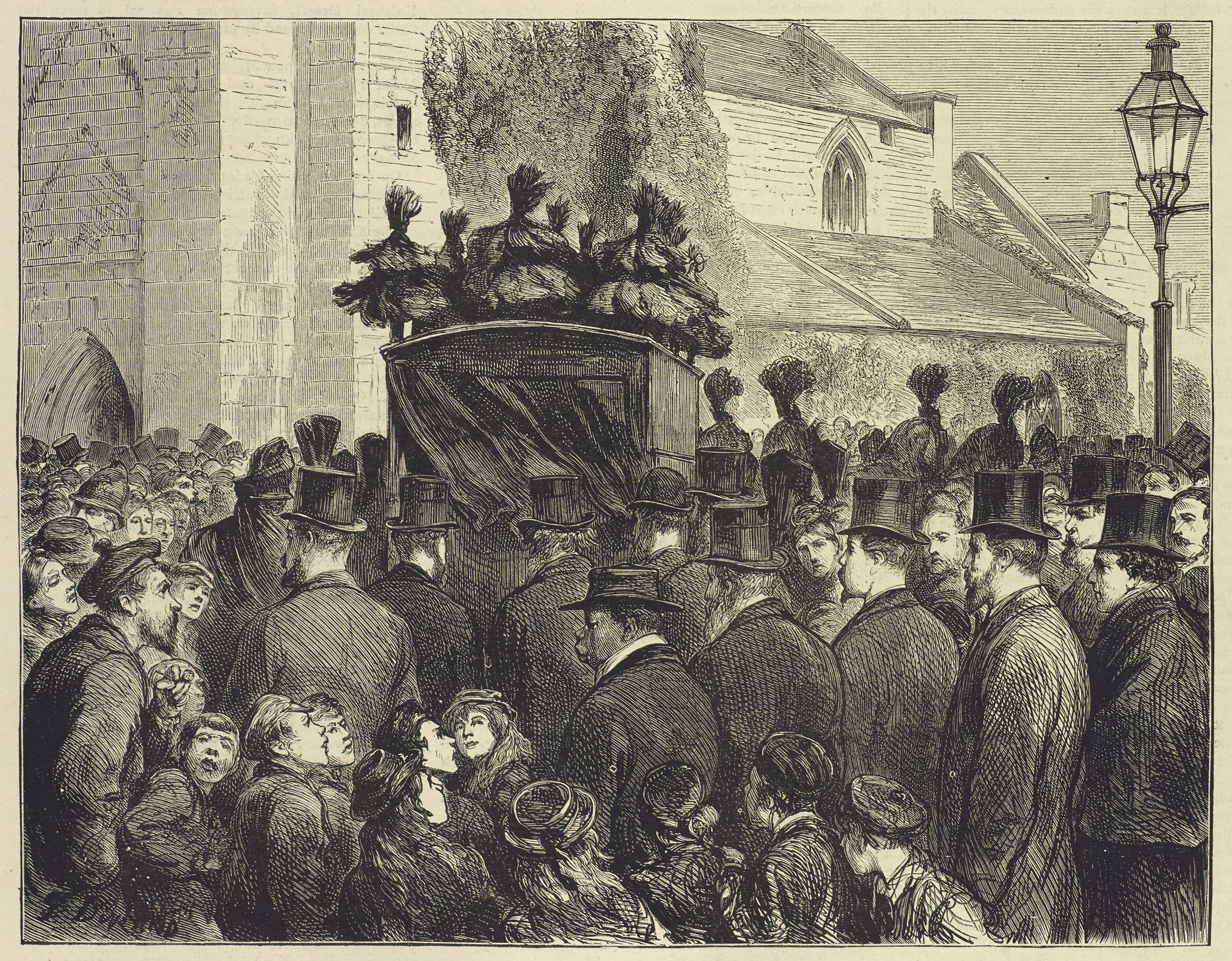 The Procession Passing Through the Streets of Southampton. Illustration from 'The Life and Labours of David Livingstone' (Stanley 1874:396). Copyright National Library of Scotland. Creative Commons Share-alike 2.5 UK: Scotland (https://creativecommons.org/licenses/by-nc-sa/2.5/scotland/). The Procession Passing Through the Streets of Southampton. Illustration from 'The Life and Labours of David Livingstone' (Stanley 1874:396). Copyright National Library of Scotland. Creative Commons Share-alike 2.5 UK: Scotland (https://creativecommons.org/licenses/by-nc-sa/2.5/scotland/).