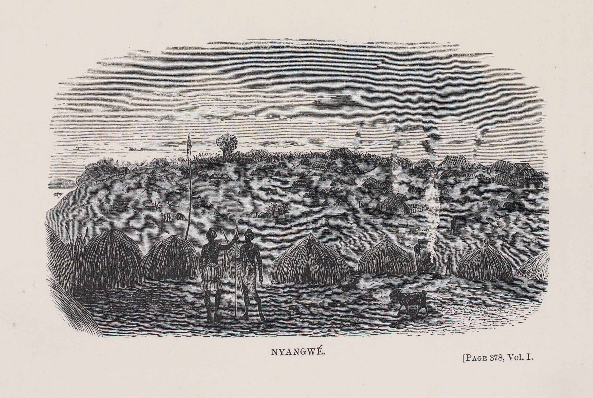 Nyangwe from Verney Lovett Cameron's Across Africa (1877,1:opposite 378). Copyright National Library of Scotland. Creative Commons Share-alike 2.5 UK: Scotland (https://creativecommons.org/licenses/by-nc-sa/2.5/scotland/).