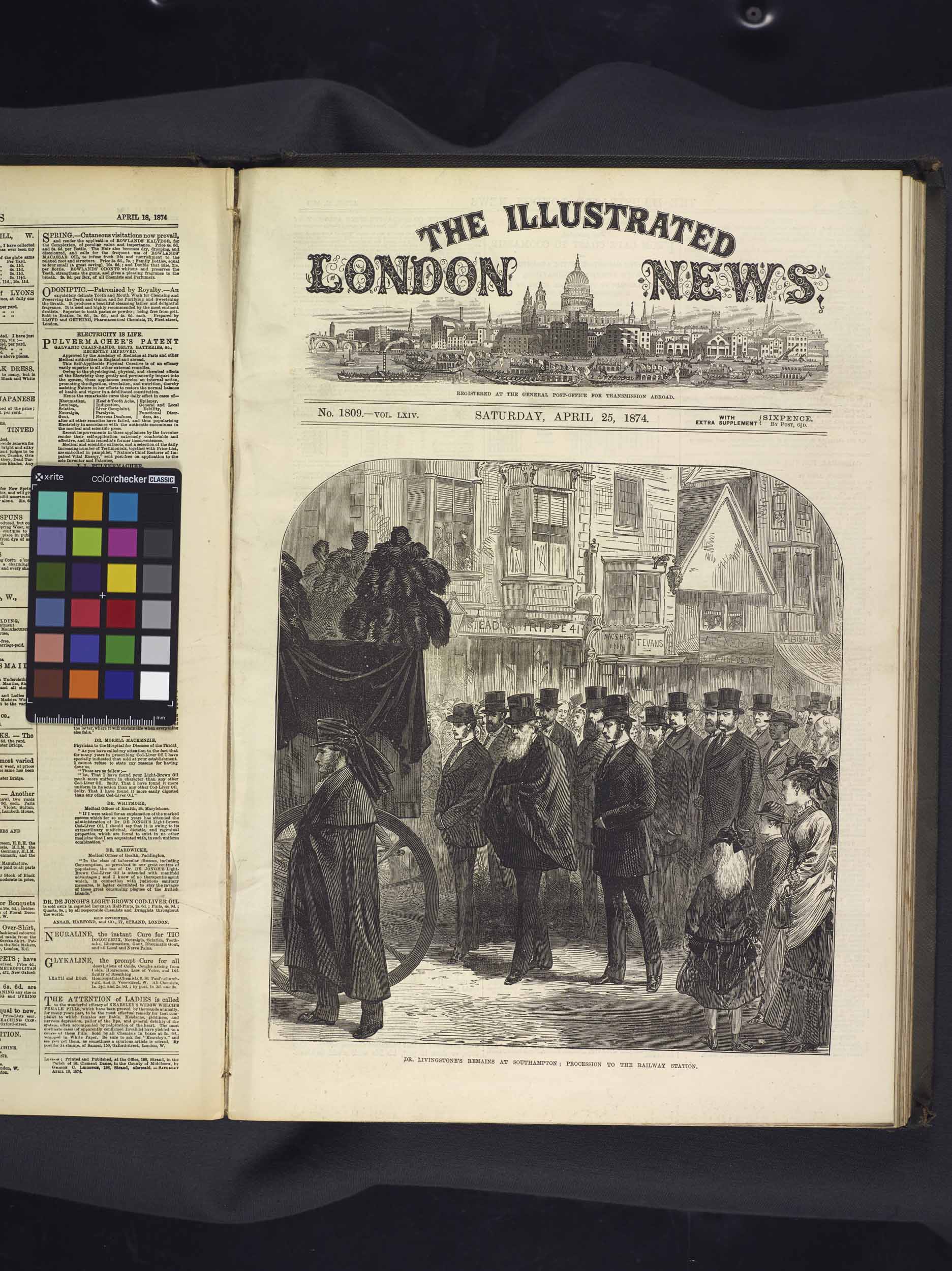 Illustrations from Review of Livingstone's Last Journals, Illustrated London News 64 (1874), pp. 381 (Cover), 392, 401, 41. Copyright National Library of Scotland. Creative Commons Share-alike 2.5 UK: Scotland (https://creativecommons.org/licenses/by-nc-sa/2.5/scotland/).