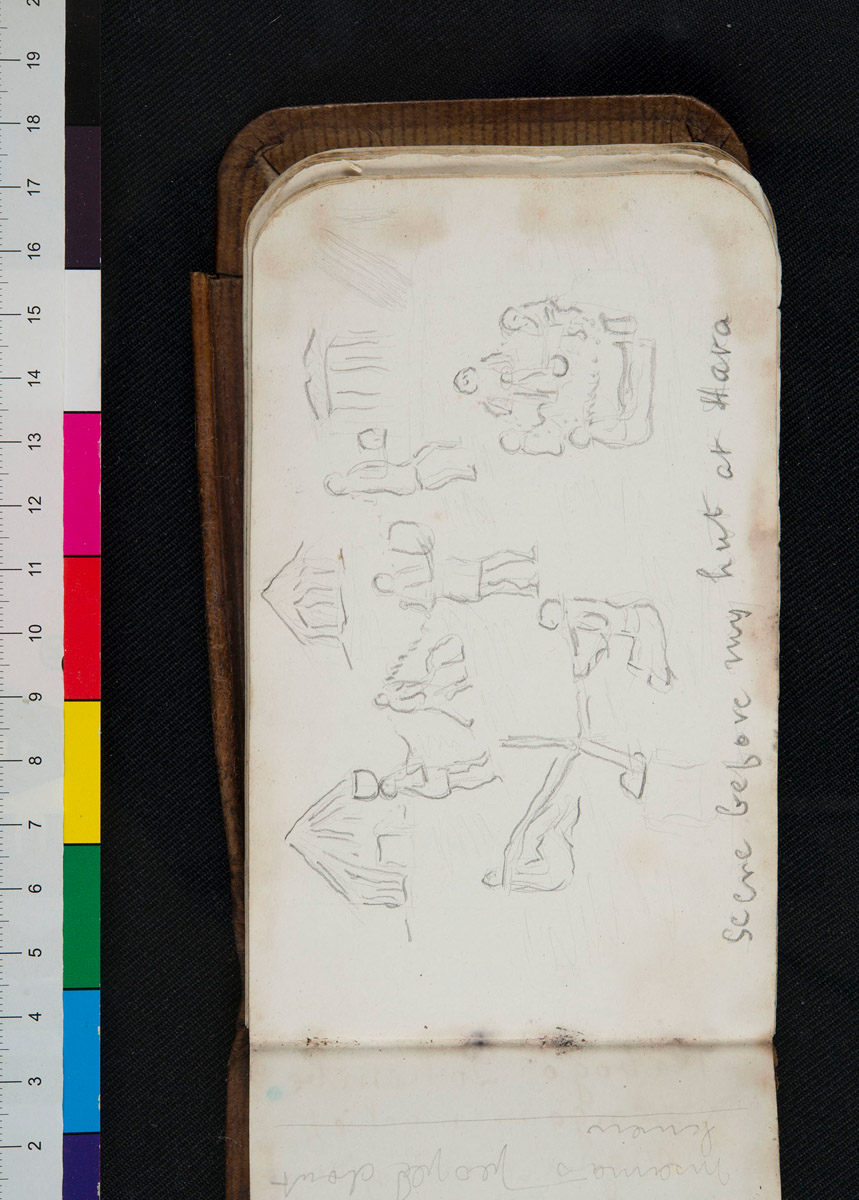 A page from Field Diary X: 'Scene before my hut at Hara' (Livingstone 1867c:140). Copyright David Livingstone Centre. Creative Commons Attribution-NonCommercial 3.0 Unported (https://creativecommons.org/licenses/by-nc/3.0/).
